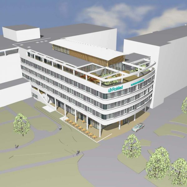 Statik, Planung, ingenieurtechnische kontrolle für BA8 Klinikum Rosenheim – Neubau Haus 2 mit Umbauten im Bestand. Visualisierung